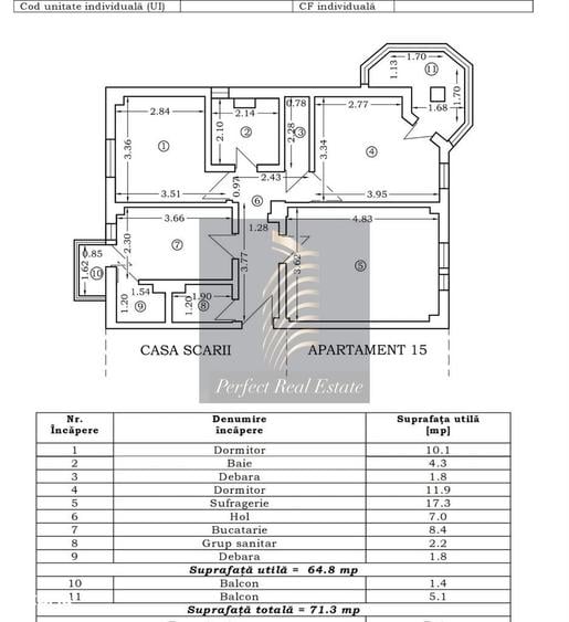 Apartament cu 3 camere decomandat în Capitol