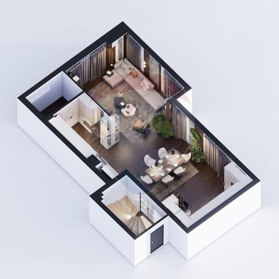 Penthouse cu 4 camere semidecomandat în Semicentral