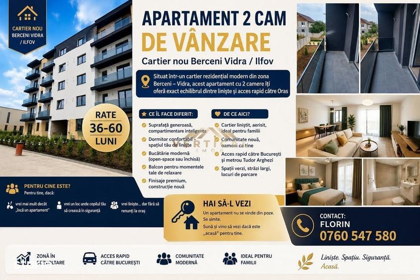 Apartament cu 2 camere în Crețești