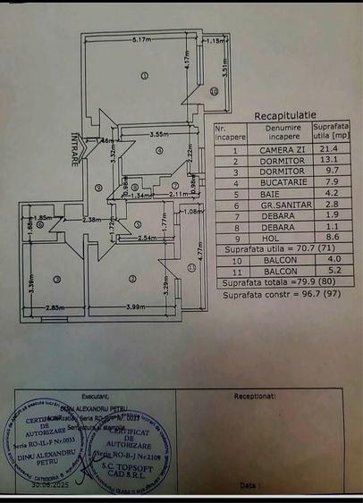 Apartament cu 3 camere decomandat în Exterior Vest