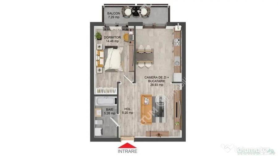 Apartament intabulat de 2 camere cu balcon boxa in zona Pict - 7