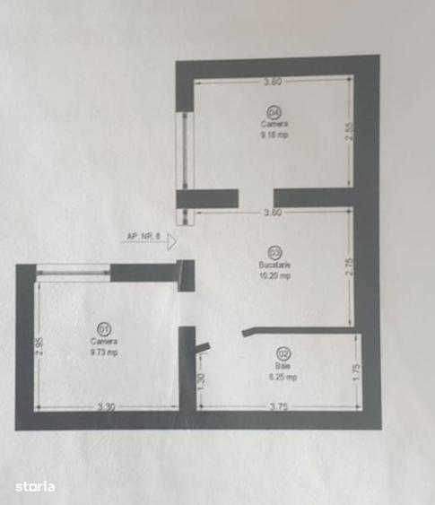 Apartament cu 2 camere decomandat în Central
