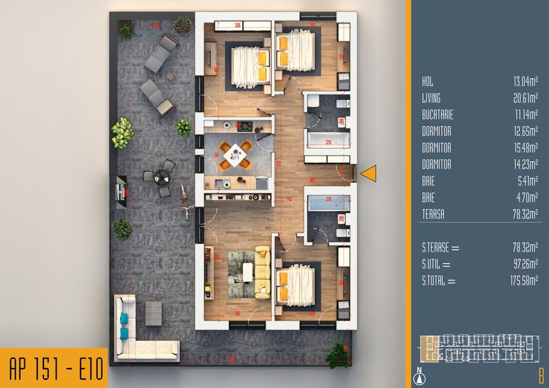 Apartament cu 4 camere decomandat în Theodor Pallady