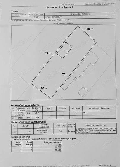 Casă cu 3 camere cu Teren 1187 Mp în Gârbovi