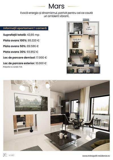 Apartament cu 2 camere în Nicolina