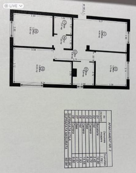 Apartament cu 3 camere decomandat în Lipovei
