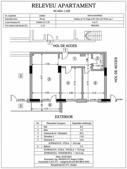 Apartament cu 3 camere în Iosia