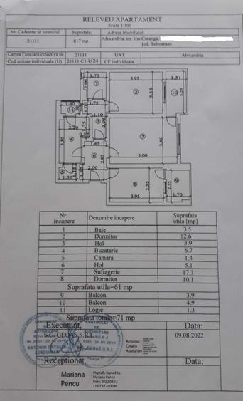 Apartament cu 3 camere decomandat în Exterior Vest