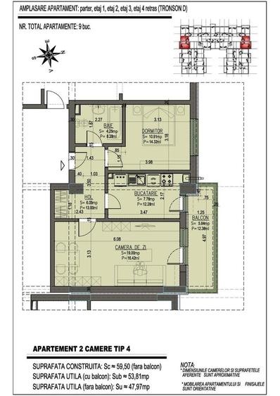 Apartament cu 2 camere decomandat în Apărătorii Patriei