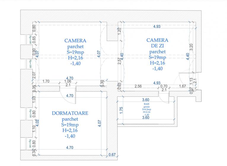 Apartament cu 2 camere semidecomandat, mobilat în Elisabetin