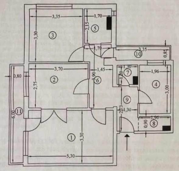 Apartament cu 3 camere decomandat în Vest