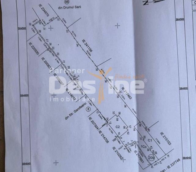 Teren Construcții intravilan de 1553 mp, în 13 Septembrie