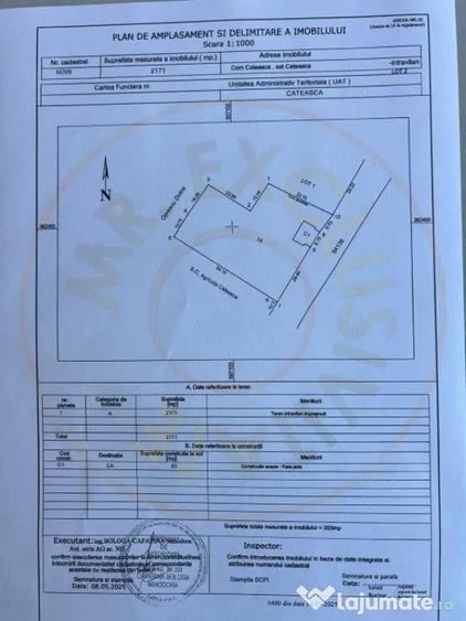 Teren intravilan 2171 mp Cateasca Arges, deschidere 49 ml - 2
