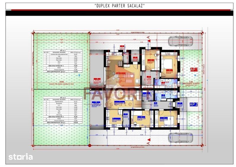 Duplex cu 3 camere cu Canalizare în Săcălaz