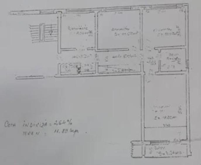 Apartament cu 3 camere decomandat în Gară