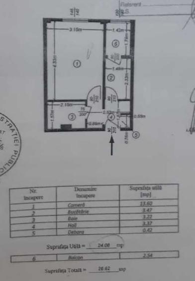 Garsonieră decomandată în Gorjului