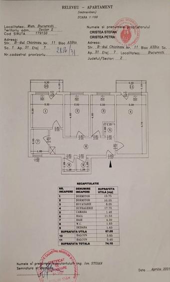 Apartament cu 3 camere decomandat în Chișinau