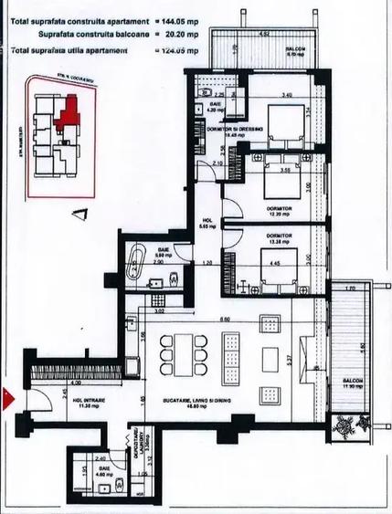 Apartament cu 4 camere decomandat în Aviației