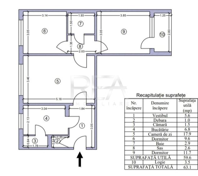 Apartament cu 3 camere semidecomandat în Drumul Taberei