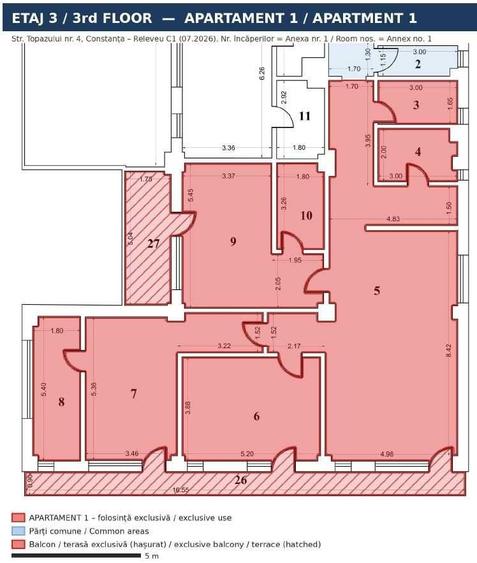 Apartament cu 4 camere decomandat în Central