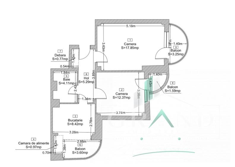 Apartament cu 2 camere decomandat în Mărăști
