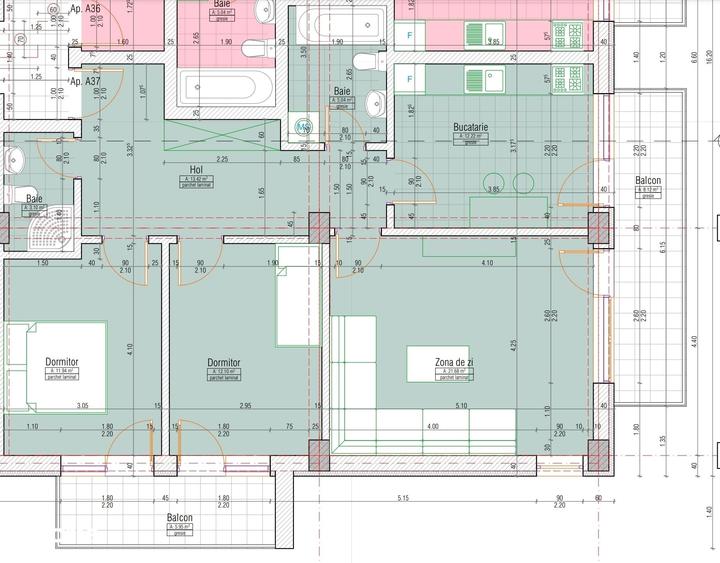 Apartament cu 3 camere în Tractorul