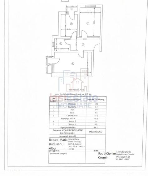 Apartament cu 2 camere decomandat în Frumoasa
