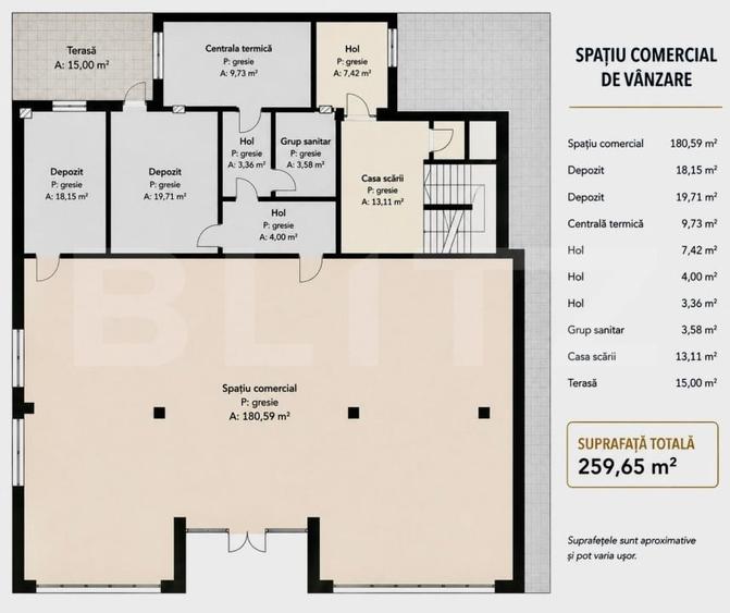 Spatiu comercial, 250 mp, finisat, imobil nou, 4 parcari cu CF, Pod Ira - 1