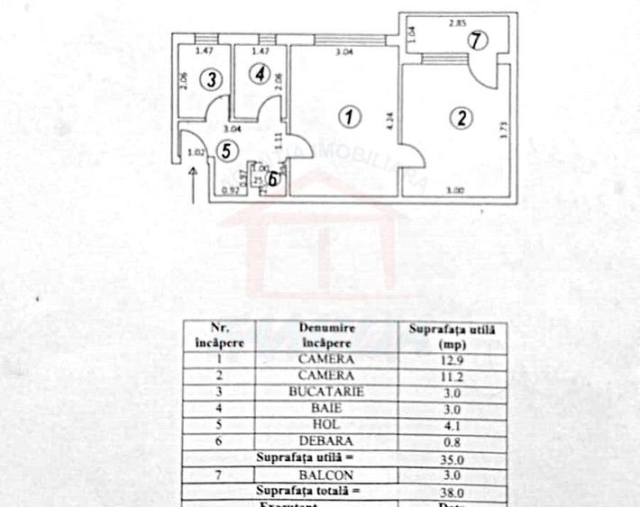 Apartament cu 2 camere semidecomandat în Micro 19