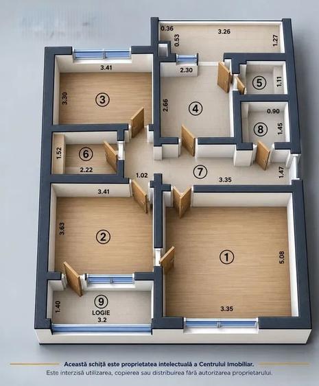 Apartament cu 3 camere decomandat în Țiglina 2