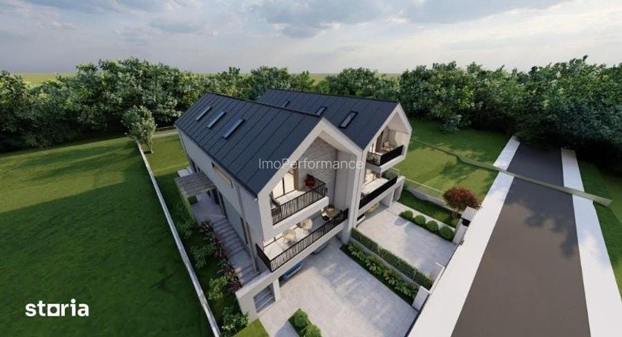 Teren autorizat pt. casa cuplata, 722 mp, front 20 ml, Campenesti