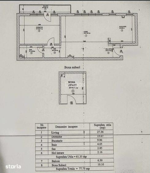 Apartament 2 camere mobilat 77MP, 2010, Boxa, Metrou Republica, Titan