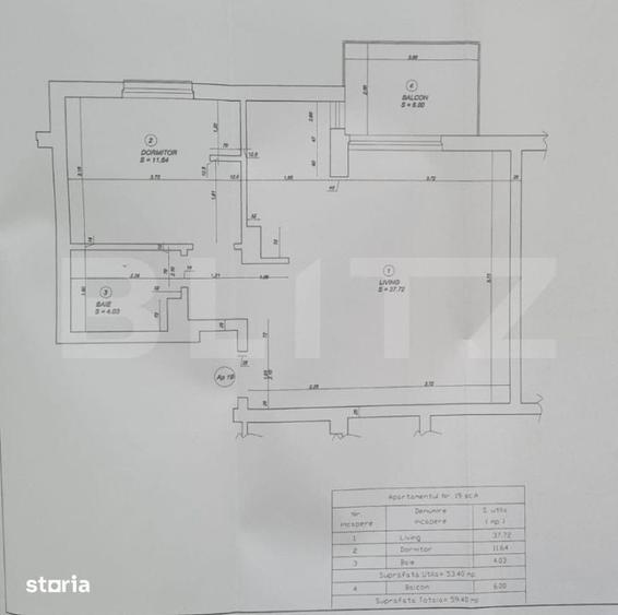 Apartament cu 2 camere în Aradului