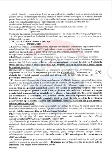 Teren de 3350 mp, în Moldovenești