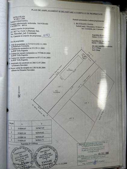 Teren de 1000 mp, în Exterior Vest