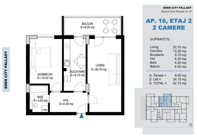 Apartament 2 camere decomandat cu mutare rapida IMAGINI REALE - 3