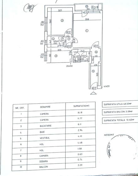 Apartament cu 2 camere circular în Drumul Taberei