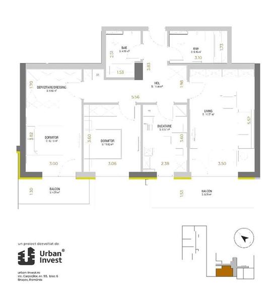 Apartament cu 3 camere decomandat, mobilat în Astra