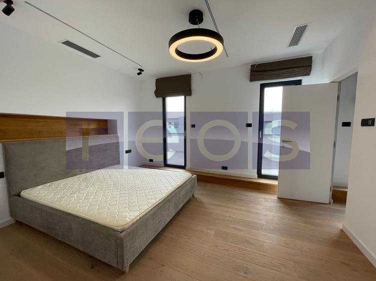 Penthouse cu 3 camere semidecomandat, mobilat în Băneasa