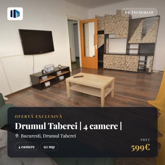 Apartament cu 4 camere decomandat, mobilat în Drumul Taberei