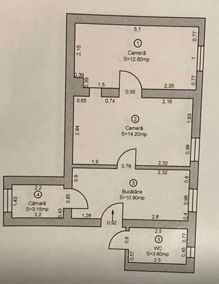 Casă individuală cu 2 camere cu Canalizare în Ultracentral