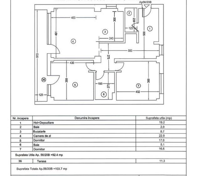 Apartament cu 3 camere decomandat, mobilat în Dacia