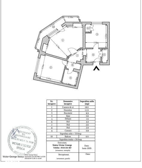 Apartament cu 2 camere decomandat în Gara de Nord