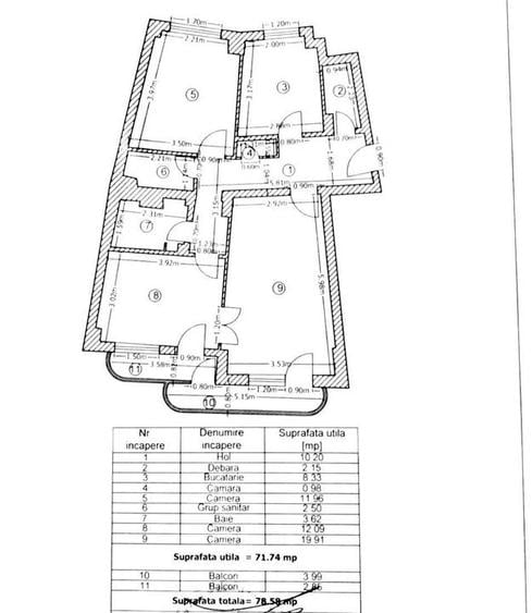 Apartament cu 3 camere decomandat în Basarabia