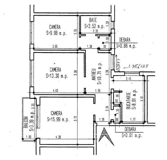 Apartament cu 3 camere în Mănăștur