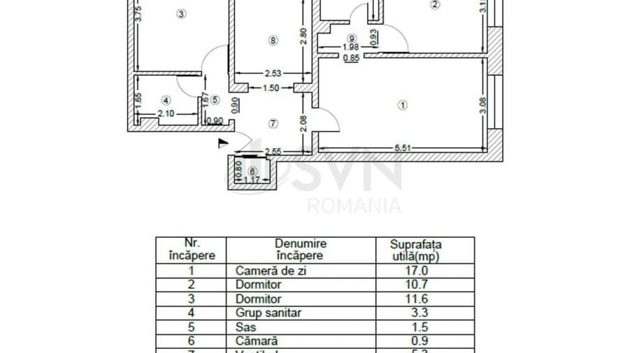 Apartament cu 3 camere semidecomandat în Crângași