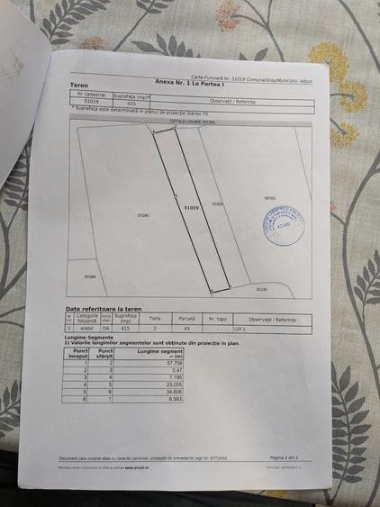Teren de 415 mp, în Adjudu Vechi