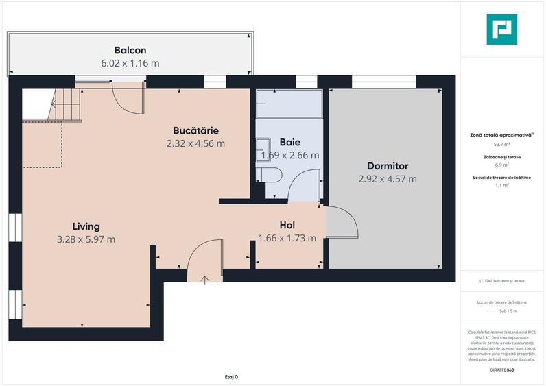 Apartament cu 3 camere semidecomandat în Giroc