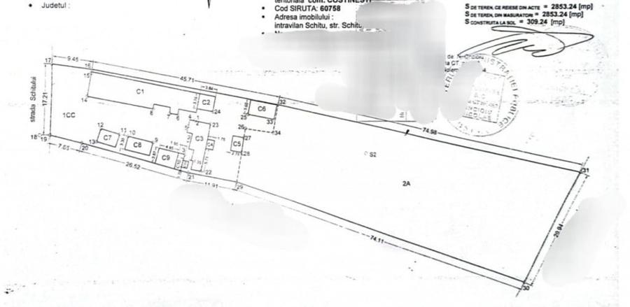 Teren de 2853 mp, în Central