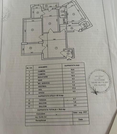 Apartament cu 3 camere decomandat, mobilat în P-ța Romană
